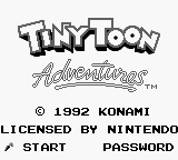 Tiny Toon Adventures (Japan) Title Screen